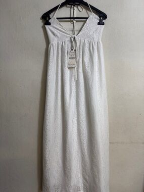 zara white lace maxi dress Zara Guipure Lace Maxi Dress